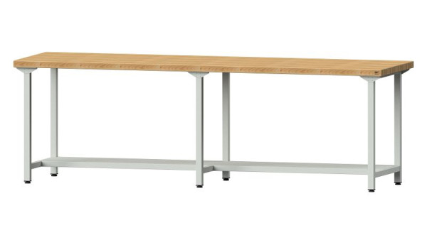 Table de travail ANKE, modèle 191, 2800 x 800 x 900 mm, RAL 7035, BMP 50 mm, 401.451
