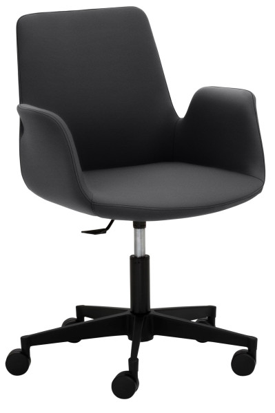 Fauteuil Mayer Sitzmöbel , avec piètement en plastique (ø 61 cm) noir, anthracite, 2010_03_30487