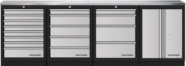 Kraftwerk Mobilio Combinaison standard de 4 pièces en acier inoxydable, 3964K-854SIX