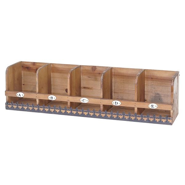 Étagère murale Mendler HWC-A43, étagère suspendue, aspect shabby vintage massif en bois de sapin 71x18x16cm, 57077