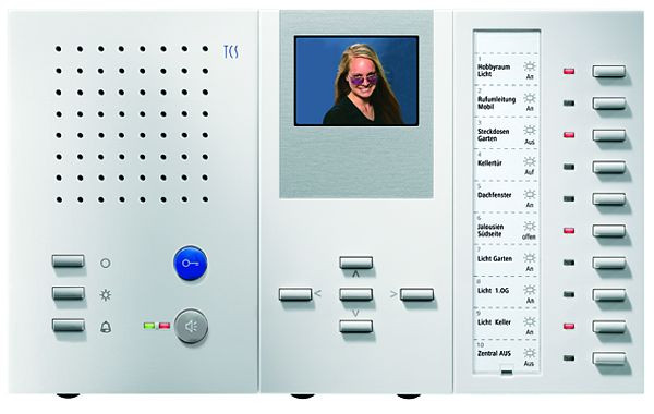 Poste intérieur vidéo TCS pour appels mains libres série IMM avec 5 + 5 + 10 boutons, montage en saillie blanc, IMM2310-0140