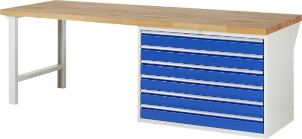 Etabli RAU série 7000 - modèle 7716, L2500 x P900 x H890 mm, base système L2500 x P850 x H850 mm, 03-7716A1-259B4M.11