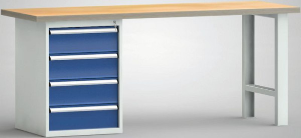 Etabli standard KLW, 2000 x 700 x 840 mm, avec plateau multiplex en hêtre, WS515N-2000M40-E0804