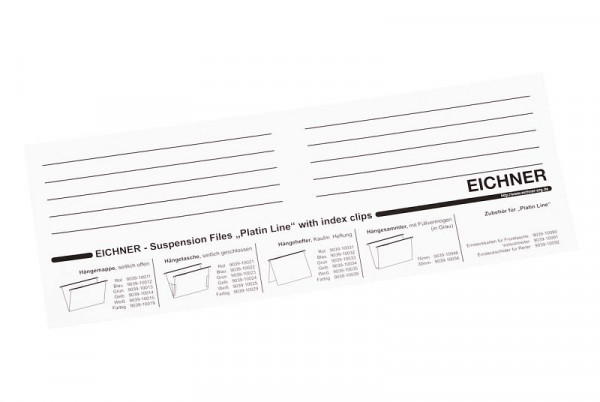 Cartes enfichables Eichner pour la série Platin Line, blanches, UE : 50 pièces, 9039-10090