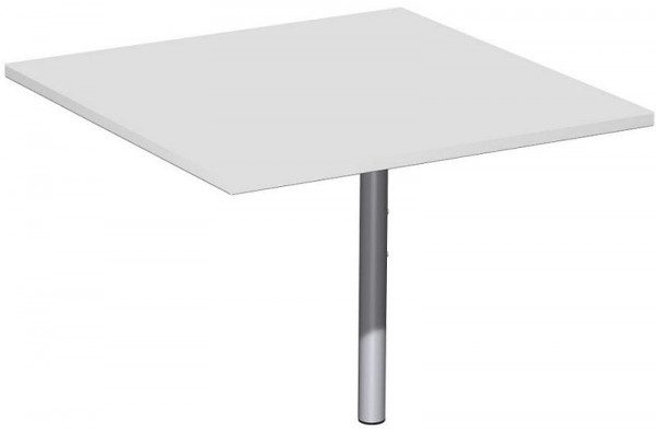geramöbel plaque de liaison angle plein 90° avec pied d'appui, avec guide-câble, réglable en hauteur, 800x800x680-820, gris clair/argent, N-657008-LS