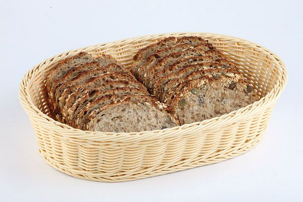 APS table et buffet panier, ovale, 23 x 17 cm, hauteur : 8 cm, polypropylène, marron clair, -ECONOMIC-, 40193