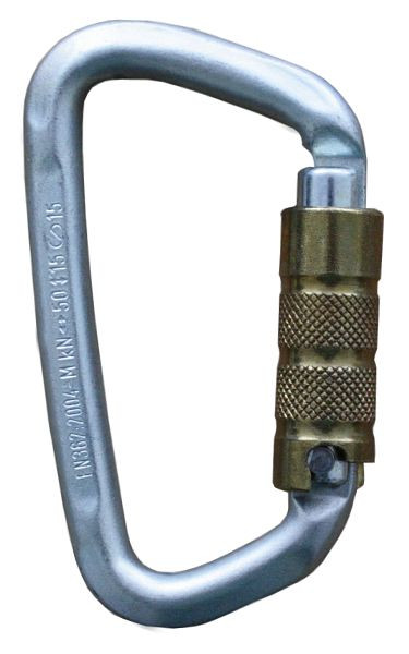 Mousqueton Funcke FSK4, mousqueton Trilock en acier, largeur d'ouverture : 21 mm, forme D, 70020140