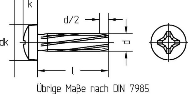 Vis autotaraudeuses à tête cylindrique Dresselhaus AH, DIN 7516, dimensions: M3x6, VE: 2000 pièces, 0611000100300006000001