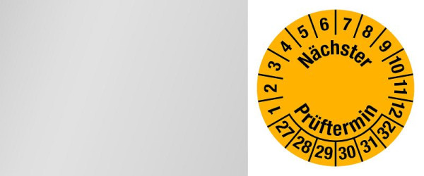 Badge de test de câble DENIOS "next test date", 27 - 32, jaune, feuille, 60 x 25 mm, UE : 60 pièces, 290-180