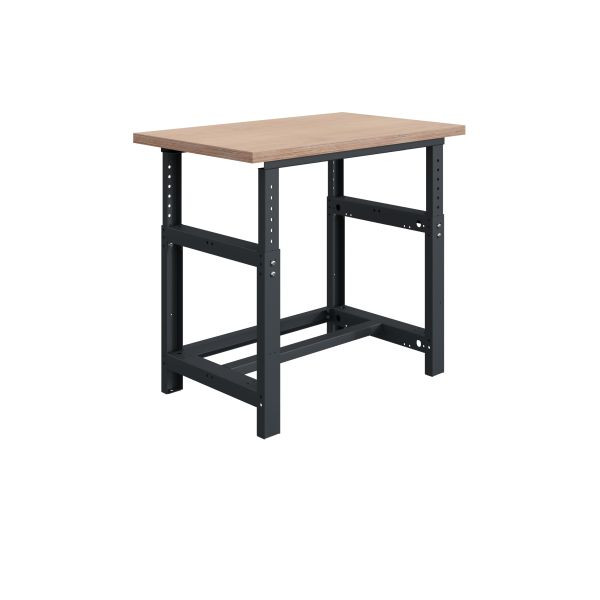 Etabli SOFAME SI, réglable en hauteur mécaniquement, L 1200 x P 750 x H 780 à 1060 mm, plan de travail multiplex 40 mm, gris anthracite RAL 7016, W010010029GA