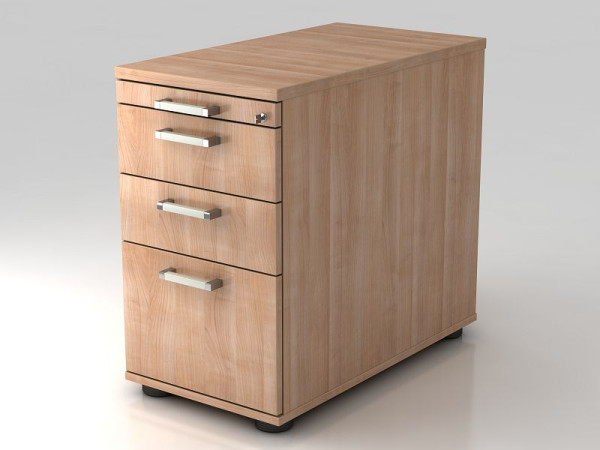 Conteneur sur pied Hammerbacher 80cm, 2 tiroirs, 1 HR, serrure, poignée en noyer chromé, 42,8x72-76x80 cm, 1/3/3/6 HE, VSC40/N/N/CE
