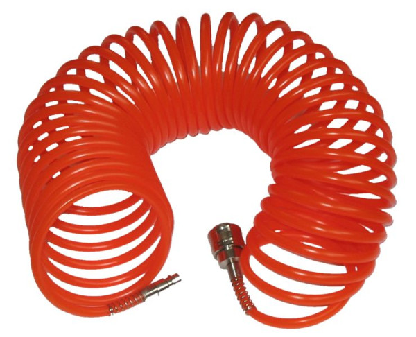 Tuyau spiralé pour air comprimé SW-Stahl, diamètre intérieur 6 mm, 10 m, avec raccords rapides, 25040L