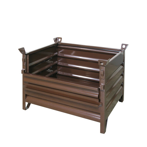 Palette gerbable industrielle Eichinger à parois pleines, 1500 kg, LxlxH 1500x1000x750 mm, brun chocolat, pliable, 13160800000000