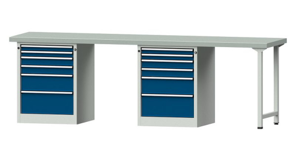 Etablis ANKE Etabli combiné, modèle 916 V, 2800 x 700 x 900 mm, RAL 7035/5010, ZBP 50 mm, 415.159
