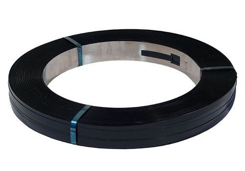 Ruban de cerclage en acier DENIOS, bleui, 12,7 mm de large x 0,5 mm x 384 m, pack : 2 rouleaux, 299672