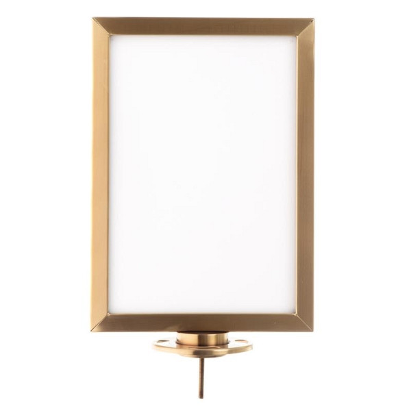 Tableau d'information ALLPAX STOPPO, haut, pour poteaux avec cordons, A4, or, 10002117;607