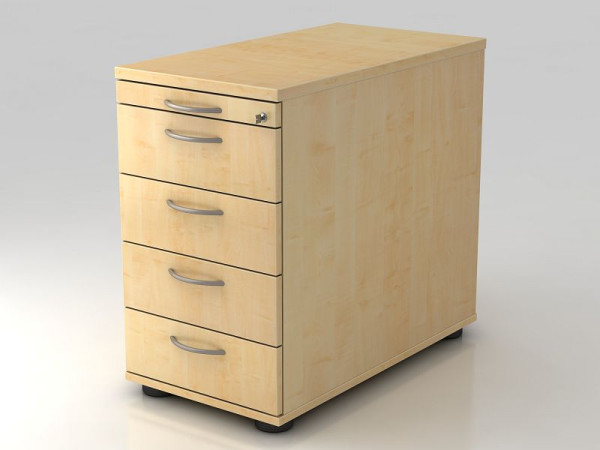 Conteneur sur pied Hammerbacher 80cm, 4 tiroirs, poignée étrier de verrouillage érable, 42,8x72-76x80 cm, 1/3/3/3/3 HE, VSC50/3/3/BM