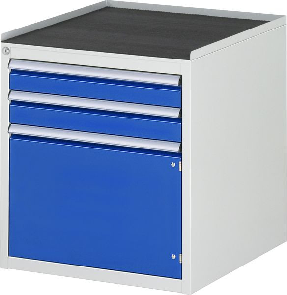 Armoire à tiroirs RAU série 7000, L580xP650xH645mm, tiroirs : 2xH90mm, porte battante H360mm, support métallique, 03-L3.5AR-MT.11
