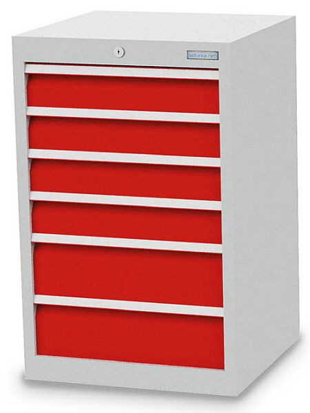 Armoire à tiroirs Bedrunka+Hirth, profondeur 500 mm, R 18-16, nombre de tiroirs : 6, 530 x 500 x 819 mm, 6x tiroirs 4x100VA, 2x 150VA, capacité de charge 50 kg, 48.420