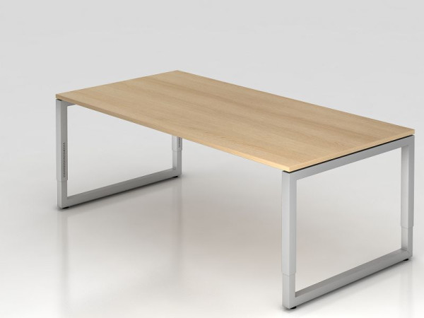 Bureau Hammerbacher O-foot carré 200x100cm chêne, forme rectangulaire avec plateau flottant, VRS2E/E/S