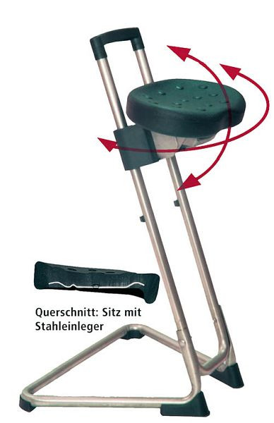 Aide à la verticalisation Bedrunka+Hirth, hauteur d'assise 600 - 850 mm, cadre : acier inoxydable, 05.96.30