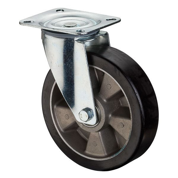 Rouleau de transport BS rollers, largeur de roue 50 mm, roue Ø 160 mm, capacité de charge 300 kg, bande de roulement en polyuréthane moulé, corps de roue en aluminium, roulements à billes, L400.B91.160