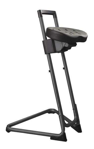 Lotz ESD verticalisateur selon DIN EN 61340-5-1, hauteur d'assise 600 - 850 mm, cadre : tube d'acier, noir, patins au sol, testé GS, 3630.01