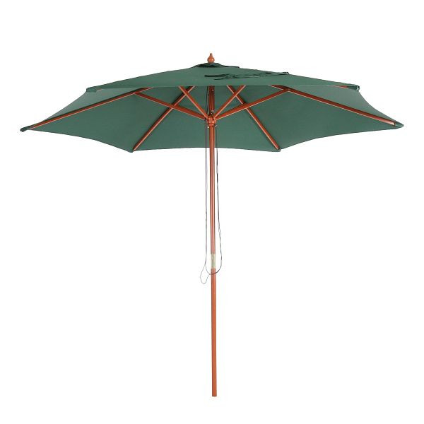 Parasol Mendler Florida, parasol de jardin parasol market, Ø 3m polyester/bois, vert olive, 76720