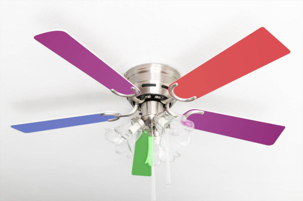 Ventilateur de plafond extra plat Pepeo Kisa nickel brossé multicolore avec éclairage, 105620193