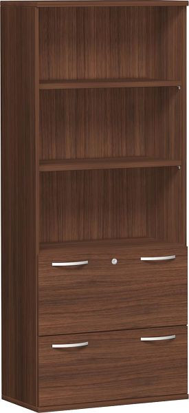 geramöbel armoire modulaire 1ère + 2ème hauteur dossier suspendu avec verrouillage central, serrure coulissante, 800x425x1920, noyer/noyer, N-10M50830-NN