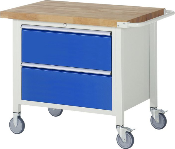 Établi mobile RAU 8000 - modèle 8255, L1000 x P700 x H880-1080 mm, conteneur de sous-structure, L770 x P650 x H620 mm, 05-8255A2-107B4H.11