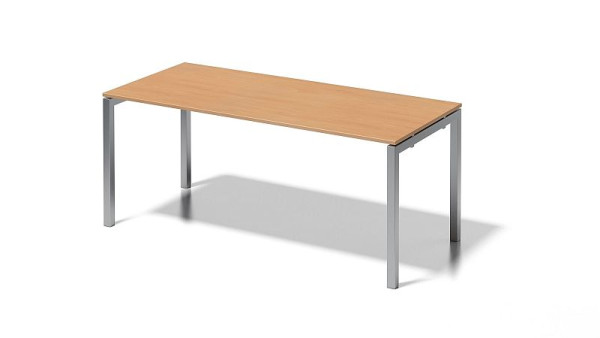 Bureau Bisley Cito, structure en U hauteur fixe 730 mm, H 19 x L 1800 x P 800 mm, hêtre/argent, DUF1808BC355
