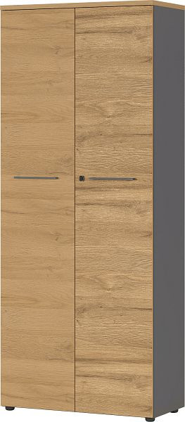 GERMANIA GW-AGENDA classeur avec deux portes verrouillables 4237 Graphite/imitation chêne Grandson, 4237-564