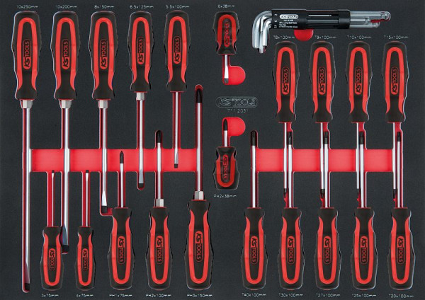 Jeu de tournevis KS Tools SCS, 29 pièces dans un insert système 1/1, 711.1029