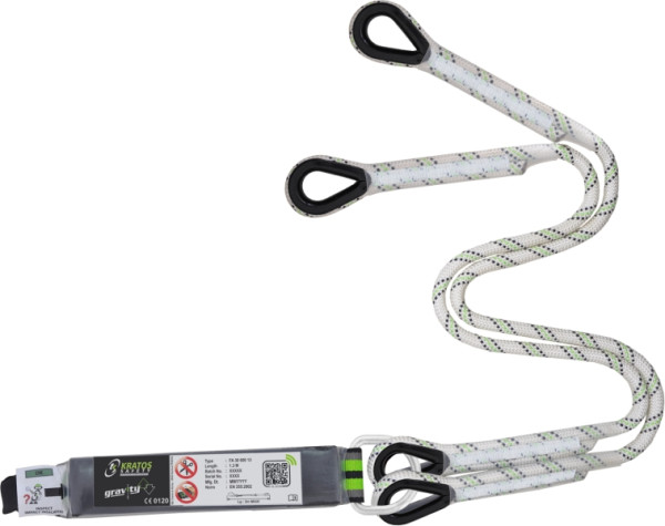 Longe Kratos Y avec absorbeur d'énergie en corde kernmantel, FA3060013