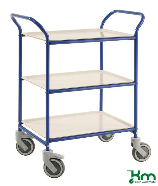 Chariot à plateaux Kongamek, bleu / blanc, KM1620-BV