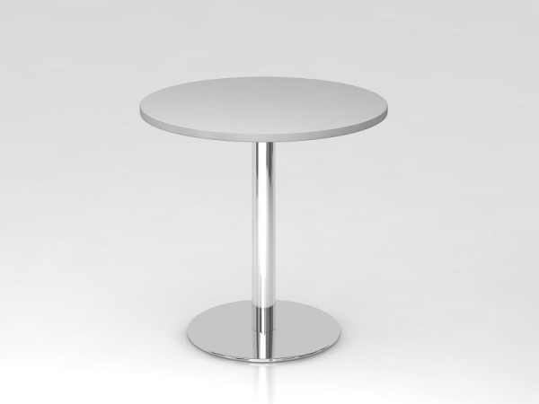 Table de réunion Hammerbacher 80cm ronde gris/chrome, structure chromée, VSTF08/5/C