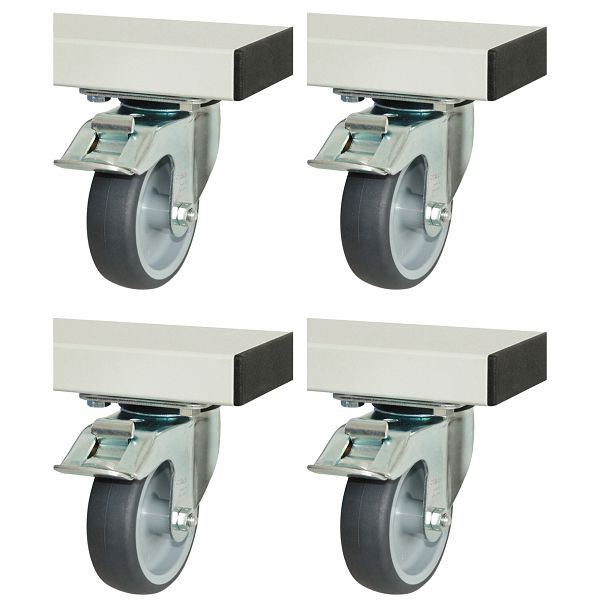 Jeu de roulettes RAU pour série adlatus 300+600, 4x roulettes pivotantes, 100x125x30 mm, 08-RS-300-600-4LF