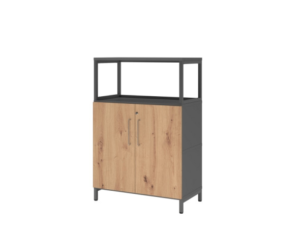 Étagère/portes Hammerbacher, 3OH, base, graphite/asteiche, VFW38T2RU/G/R/BS