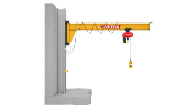 Vetter 250 kg, grue pivotante murale 3,0 m ASSISTENT + support de stockage standard + palan électrique à chaîne, AW2.5-3.0 + SiXX2F-HF