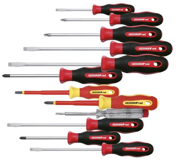 Jeu de tournevis GEDORE rouge PH+PZ+LS 2K 12 pièces, 3301273