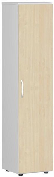 geramöbel armoire à double porte avec pieds, poignée gauche ou droite, amortisseur de porte inclus, non verrouillable, 400x420x1808, érable/gris clair, S-345100-AL