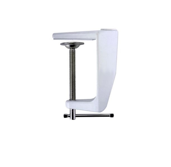 Pince de table Lumeno pour lampes de travail et lampes loupes, plateaux de table jusqu'à 65 mm, blanc, 6171WS