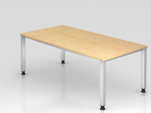 Bureau Hammerbacher 4 pieds carré 200x100cm érable, forme rectangulaire, VQS2E/3/S