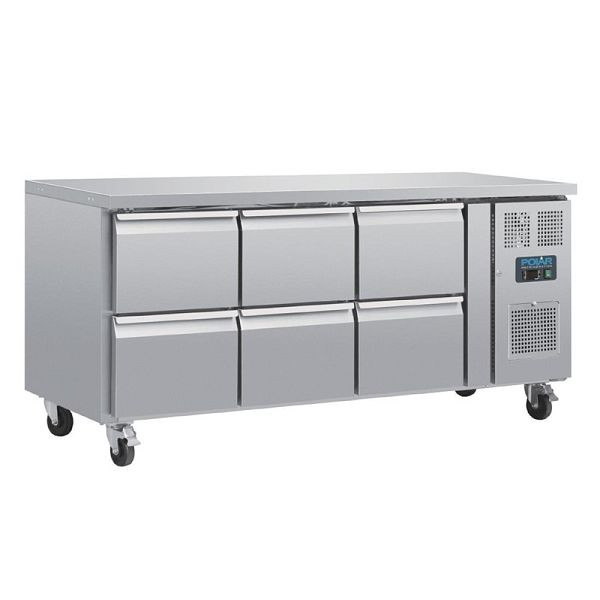 Comptoir réfrigéré Polar à 6 tiroirs 465L, DA548