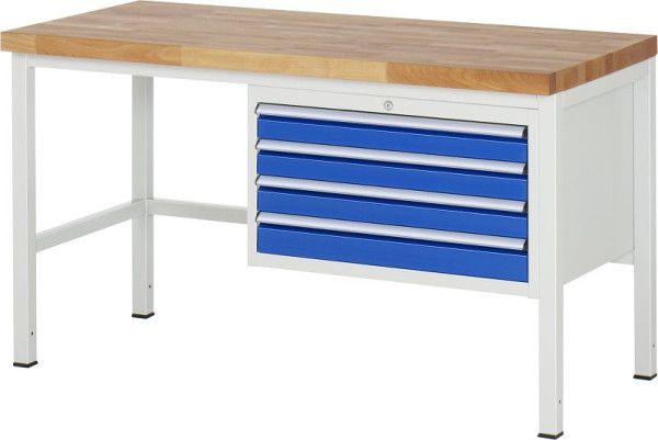 Etabli RAU série 8000 - modèle 8233, L1500 x P700 x H840-1040 mm, base système L1495 x P650 x H800-1000 mm, 03-8233A1-157B4H.11