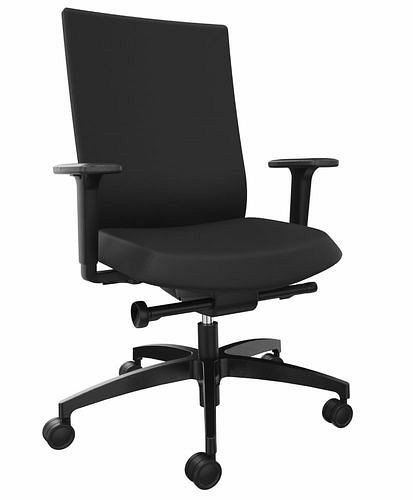 Chaise de bureau DENIOS AdJust evo, technologie Syncro-Evolution, noir, 292405