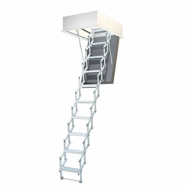 Escalier à ciseaux Wellhöfer Liliput avec isolation thermique WS4D, ouverture au plafond 90 x 60 cm, hauteur libre 210 - 236 cm, 270000112