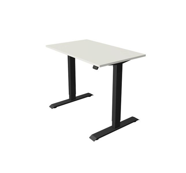 Table compacte Kerkmann L 1000 x P 600 mm, réglable en hauteur électriquement de 740 à 1230 mm, blanc, 10180010