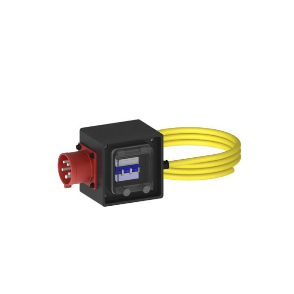 ELSPRO Vollgummi-Sicherheitsverteiler ESSEN, Ausgang: 2 m Leitung CEE 400 V, Stecker: CEE 400 V 32 A, C-Autom, 1043105